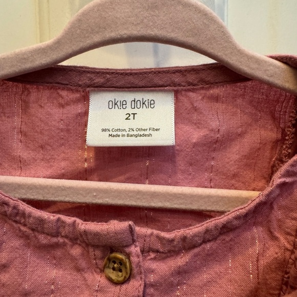 NWOT Okie Dokie 2T Mauve Ruffle Girls Short Sleeve Dress - Picture 3 of 4